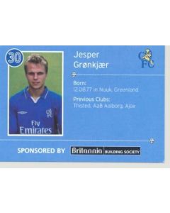 Chelsea Jesper Gronkjaer card of 2000-2001