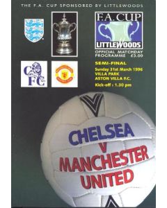 1996 FA Cup Semi-Final Programme Chelsea v Manchester United Programme 31/03/1996