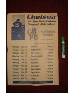 Chelsea at the Recreation Ground Aldershot F.A. Barclaycard Premiership Premier Reserves poster