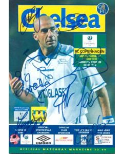 Chelsea v Copenhagen official programme 22/10/1998 European Cup Winners Cup signed by all 11 players, incl. Gianfranco Zola