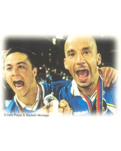 Chelsea card of 1999 featuring Dennis Wise and Gianluca Vialli