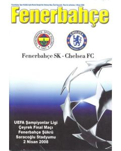 Fenerbahce v Chelsea official programme 02/04/2008 Champions League