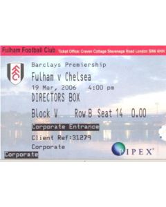 Fulham v Chelsea match ticket 19/03/2006