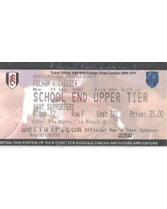 Fulham v Chelsea ticket 23/09/2002