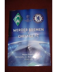 Werder Bremen, Germany v Chelsea 22/11/2006 large colout poster