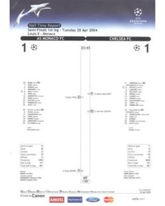 Monaco v Chelsea Half Time Report 20/04/2004 Champions League Semi-Final 1st Leg
