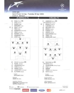 Monaco v Chelsea line-ups 20/04/2004 Champions League