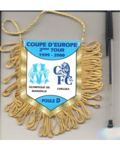 Olympique de Marseille v Chelsea small pennant 1999-2000 European Cup