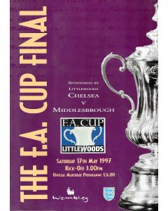 1997 FA Cup Final Programme Chelsea v Middlesbrough