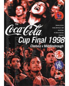 1998 League Cup Final Programme Chelsea v Middlesbrough