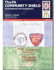 2005 Community Shield Programme Arsenal v Chelsea