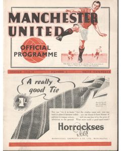 Manchester United v Chelsea Official Programme 24/09/1938