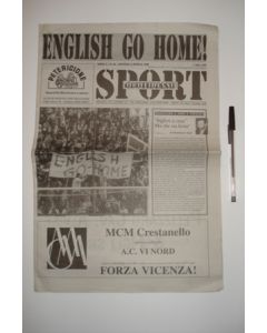 Vicenza v Chelsea Quotidiano Sport Italian newspaper 02/04/1998 in Italian