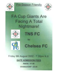 Total Network Solutions v Chelsea poster about a pre-season friendly match on 09/08/2002