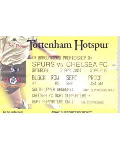 Tottenham Hotspur v Chelsea ticket 03/04/2004
