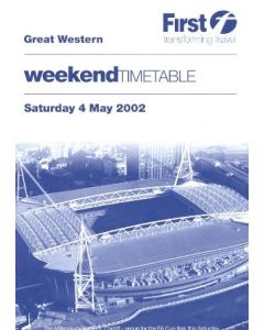 Arsenal v Chelsea FA Cup Final 04/05/2002 at Millennium Stadium, Cardiff weekend timetable of Great Western railways company
